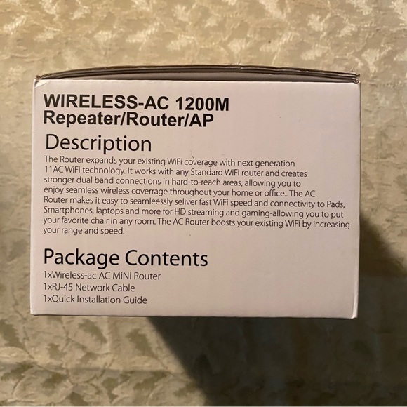 Tech Mila Wireless AC 1200M Repeater/Router/AP - Picture 3 of 4